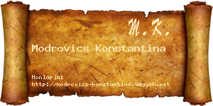 Modrovics Konstantina névjegykártya